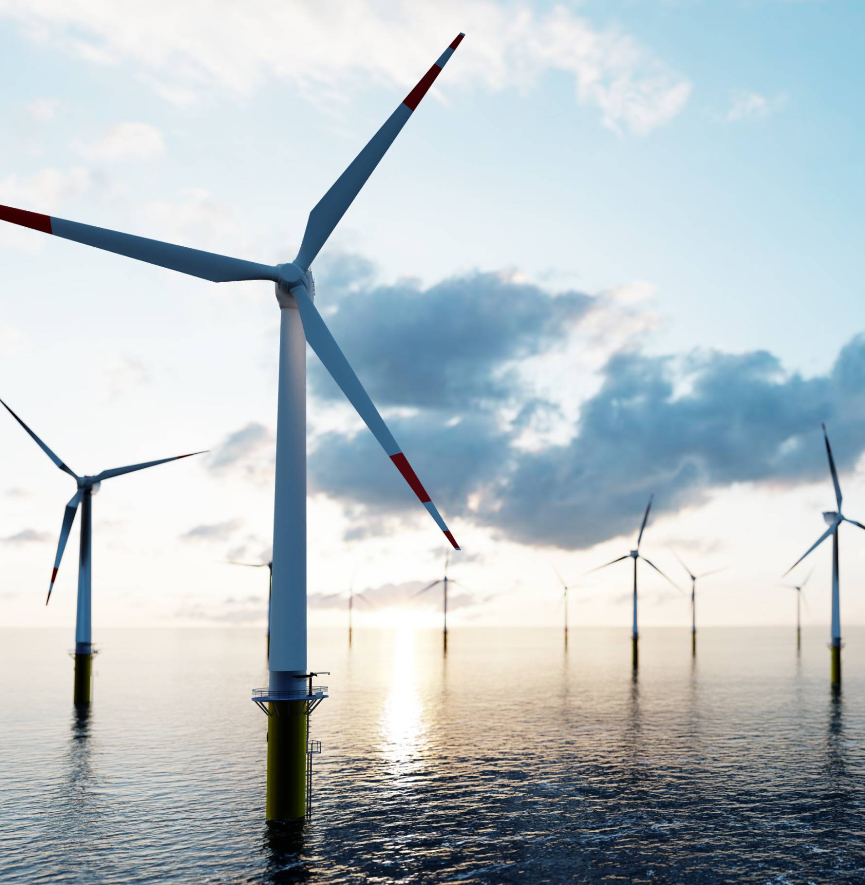 Wind turbines at sea